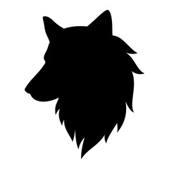 Wolf head animal silhouette. Vector image