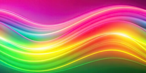 Obraz premium Abstract pink yellow green neon wavy gradient vertical background