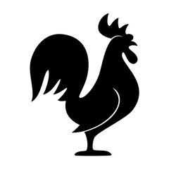 Rooster animal silhouette . Vector image