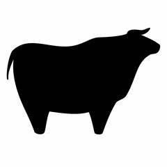Bull animal silhouette. Flat image