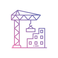 Construction Site vector icon stock illustration