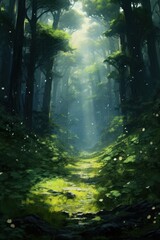 Forest landscape sunlight outdoors.