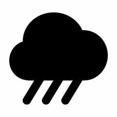 Rain cloud silhouette. Flat image