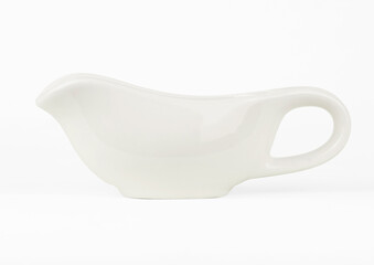 Simple white gravy boat for serving sauces