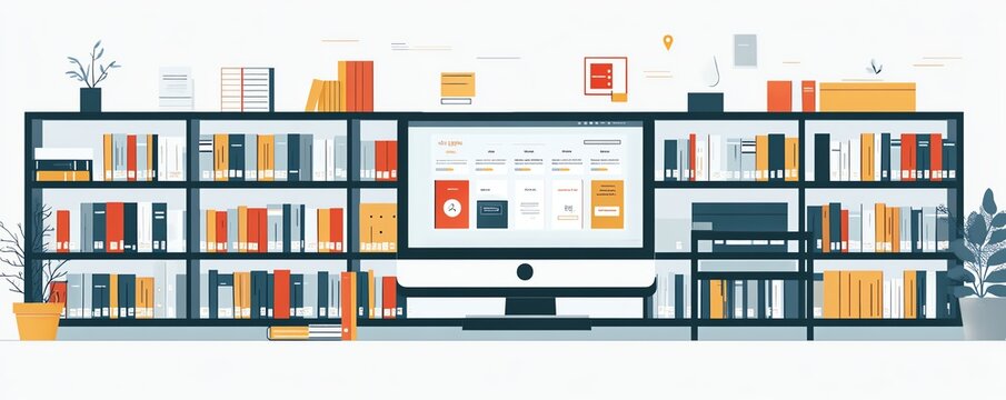Modern online library interface showcasing a userfriendly design, featuring digital resources, ebooks, and interactive learning tools for easy access to education