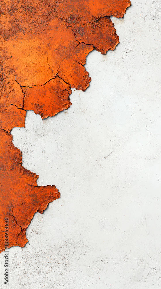 Aufkleber textured abstract orange and white background with cracked surface for creative design projects