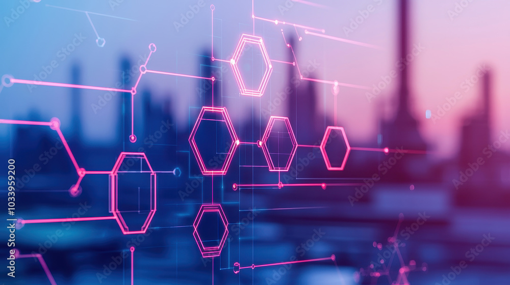 Aufkleber exploring the intersection of technology and industry a visual representation of modern innovation t