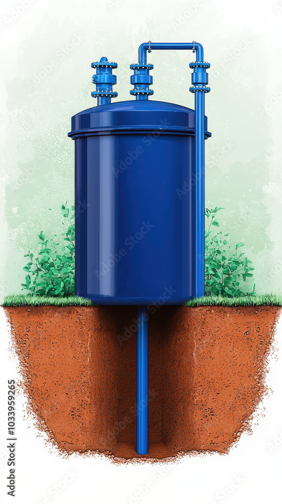Poster understanding the functionality and importance of underground water storage tanks in modern infrastr