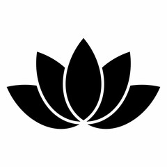 Lotus flower silhouette. Flat image