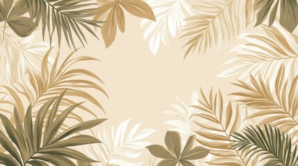 Tropical Leaves Pattern Background