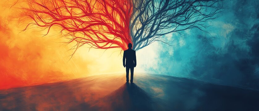 Visual metaphor for bad management, showcasing a chaotic decision tree with conflicting paths and entangled lines, symbolizing the challenges of unclear leadership