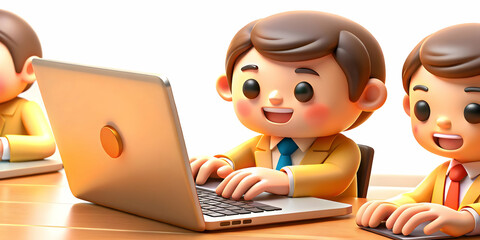 Close Up of Hands Typing on a Laptop in a Glossy Office Setting - Enhance Your Digital Collaboration and Productivity with This Stock Photo Concept