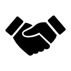 Handshake icon silhouette. Vector image