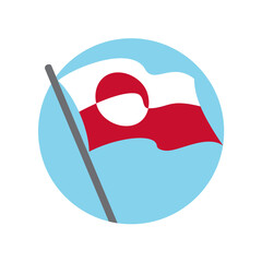 National flag Greenland. Vector image