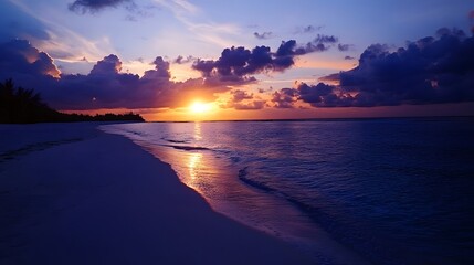 Fototapeta premium blue see and white sand of the mnemba atoll. 