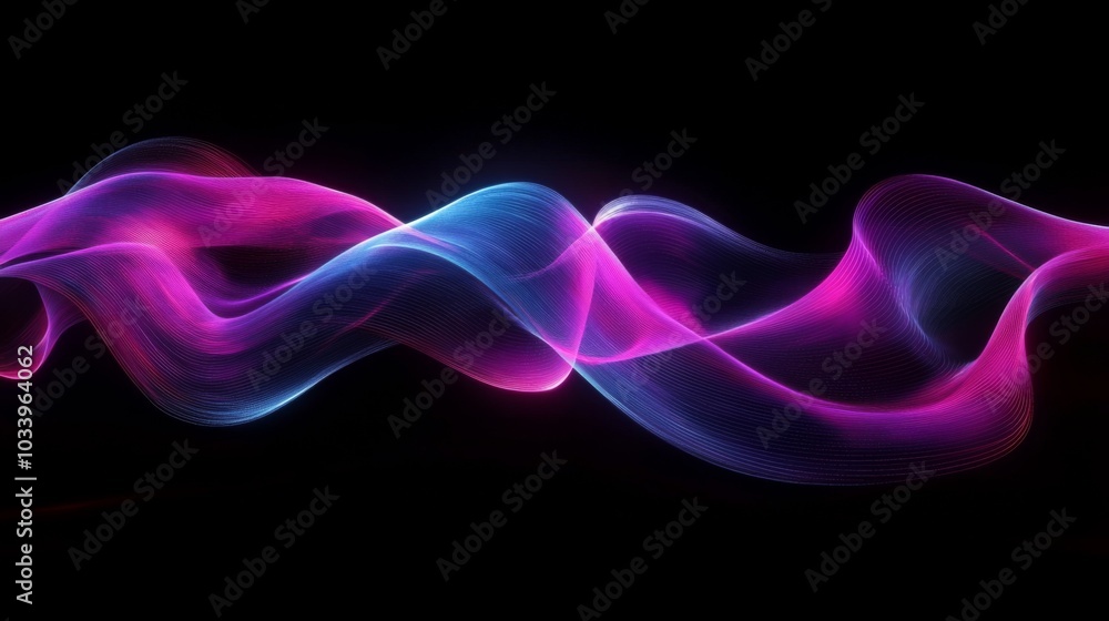 Sticker Colorful Abstract Light Waves