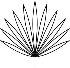 Simple Black and White Palm Leaf Illustration