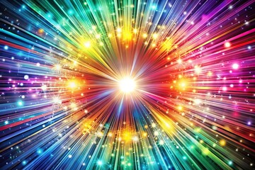 Obraz premium Abstract radial pattern background with colorful burst close-up