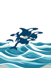 orca whale vector design