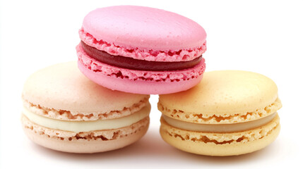 Obraz premium Delicious Macarons with Cream and Jam Filling French Bakery Dessert