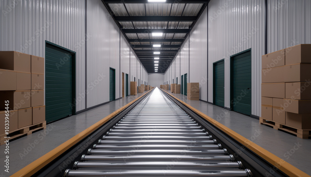 Poster Exploring the efficiency of modern warehousing a deep dive into conveyor systems and streamlined logistics operations