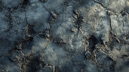 Fototapeta premium Cracked Stone Ground Texture Dark Grey Rough Uneven Surface