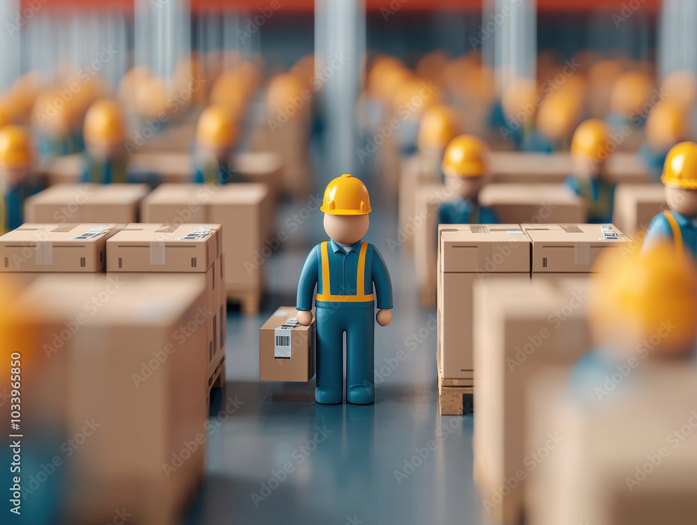 Poster Efficient warehouse management the role of workers in streamlining logistics and inventory control for optimal business operations