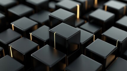 Black Cubes with Golden Lines