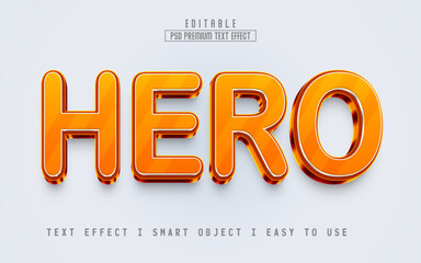 Hero text effect editable PSD file