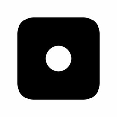 Dice number one. Flat image