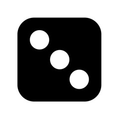 Dice number three. Vector image