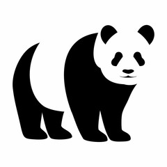 Panda icon animal silhouette image