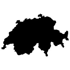 Switzerland map silhouette. Vector image