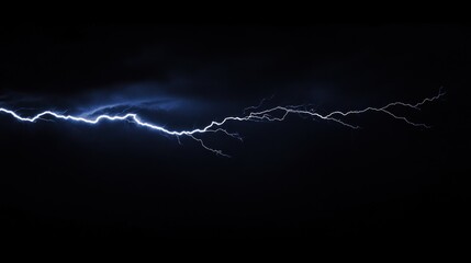 Lightning Strike in the Night Sky