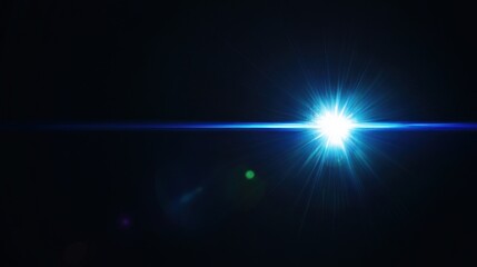 Blue Light Flare on Black Background