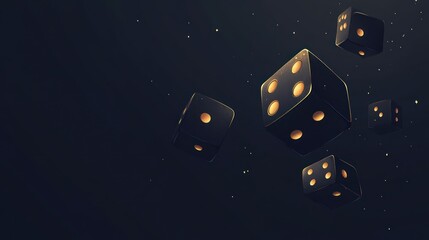 Black Dice with Golden Spots
