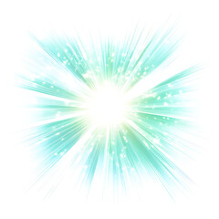 Obraz premium Radiant Blue and Green Sunburst Effect Clipart Illustration on white and Transparent Background