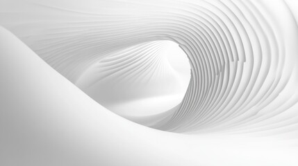 Abstract White Spiral Tunnel