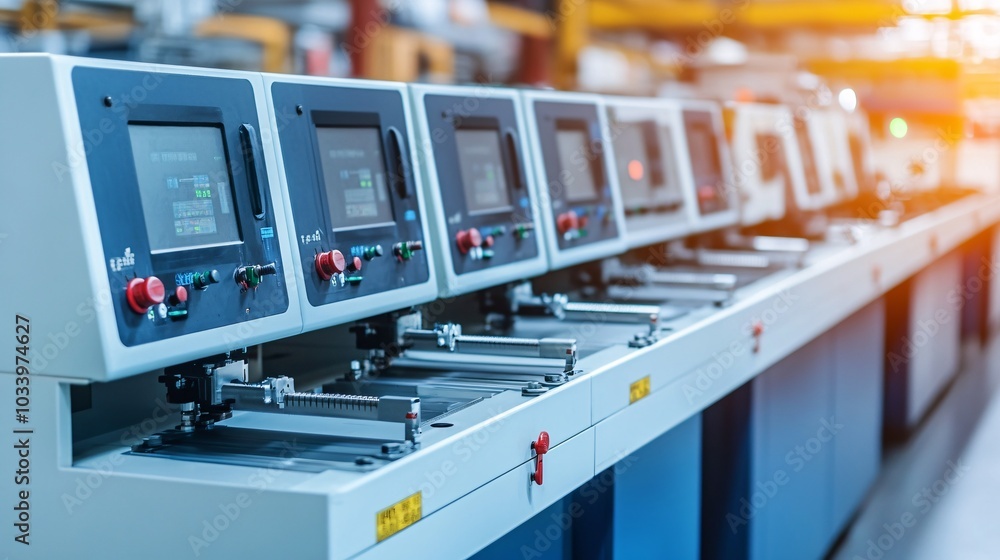 Poster cnc machines in production line for precision cutting