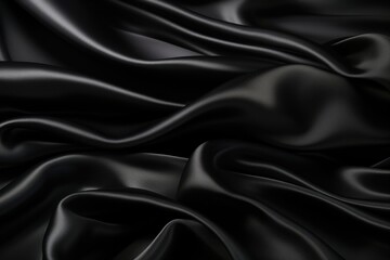 Fototapeta premium Black silk satin backgrounds monochrome abstract.