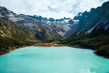 paisajes de tierra del fuego, en la inmediaciones de Ushuaia, la ciudad del fin del mundo, la más...