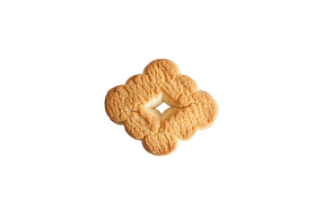 Single isolated biscuit in white background