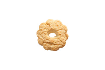 Single isolated biscuit in white background