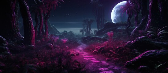 Fototapeta premium Nighttime Fantasy Forest