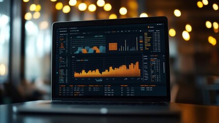 Stock Market Analysis on Laptop