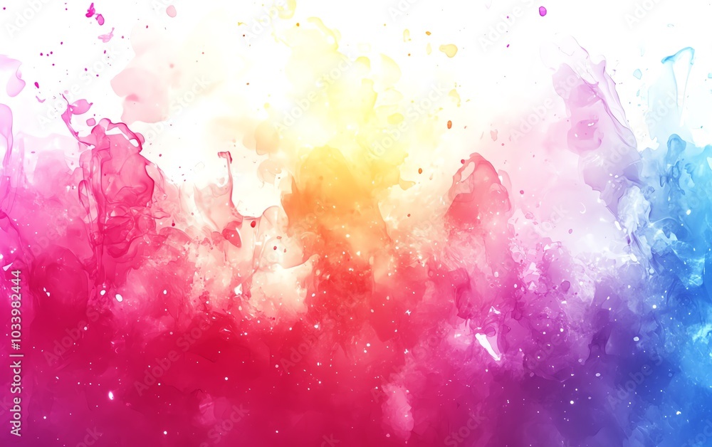 Poster abstract rainbow color ink splatter swirl background