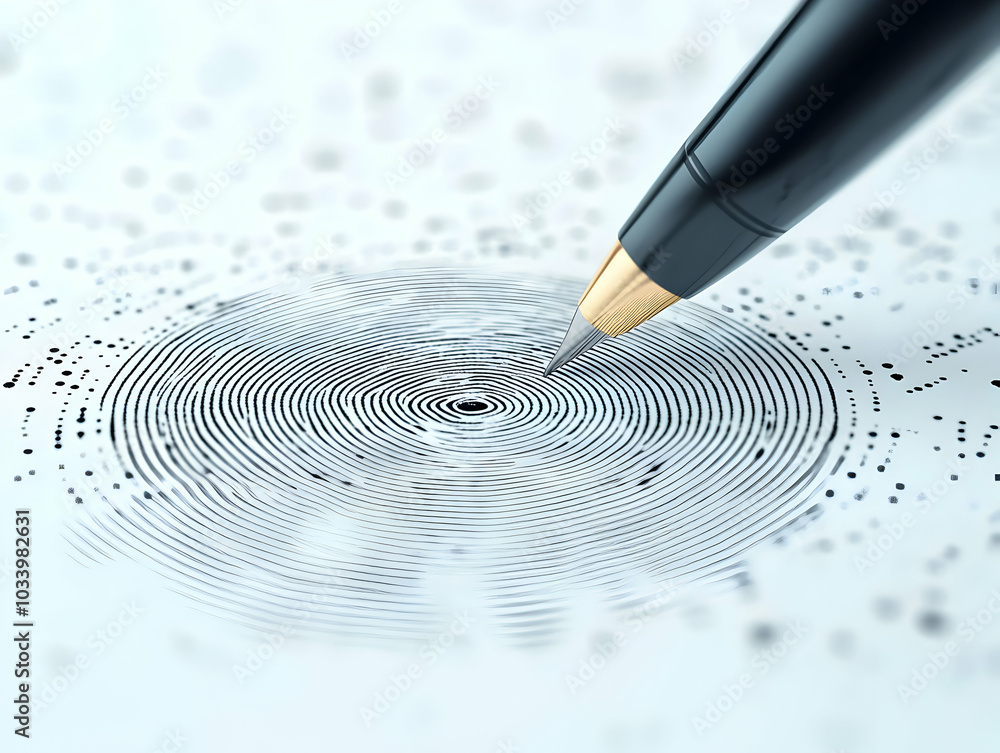 Poster flat nanoscale ballot watermarking concept: extreme close-up of invisible nanoscale patterns on ball