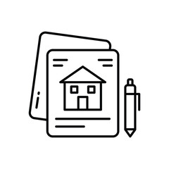 Property Contract vector icon stock illustration