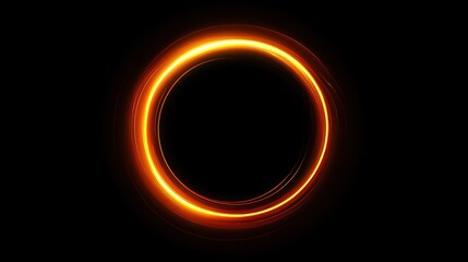 Abstract Glowing Circle on a Black Background
