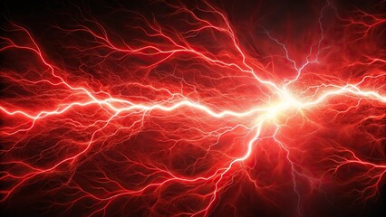 Obraz premium Abstract red lightning dance captured in a depth of field, creating an ephemeral blaze